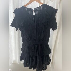 LoveShackFancy Natasha Dress, Black, Size L